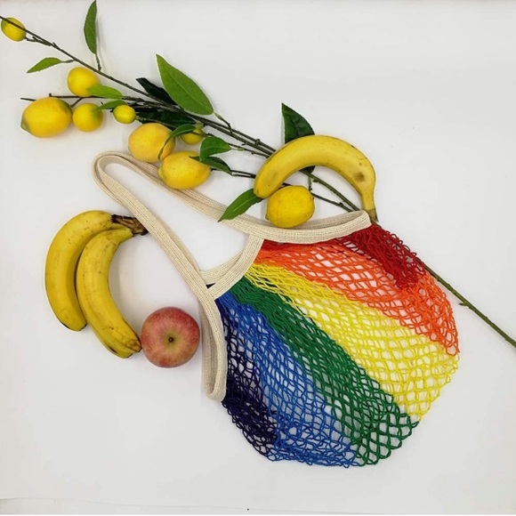 UNIQUE RAINBOW Mesh Cotton Tote - Picture 5 of 9